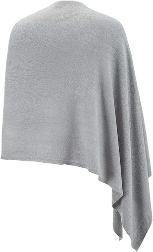 Miniatura 19 de Fomolom Ponchos para mujer, versátil, ligero, tejido sólido, chal envolvente, bufanda, accesorios para mujer