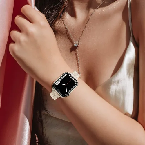 Miniatura 7 de Slim Braided Bands for Apple Watch Band 40mm 41mm 42mm 38mm 46mm 44mm 45mm 49mm Women,Stretchy Solo Loop Nylon Elastic Thin Narrow Skinny Strap for