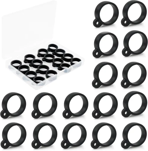 Miniatura 8 de Kit de gancho para caña de pescar, 16 piezas de señuelos de pesca, soporte de anzuelo de caña de pescar, anillos de goma elásticos para gusanos y 8