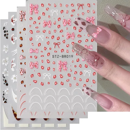 Miniatura 13 de 6 hojas de calcomanías de arte de uñas de animales autoadhesivas 3D, diseño de letras de gato, divertidas calcomanías de uñas para primavera