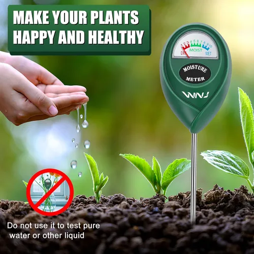 Miniatura 8 de WNJ Paquete de 2 medidores de humedad del suelo, monitor de agua para plantas, medidor de humedad del césped, sensor higrómetro del suelo