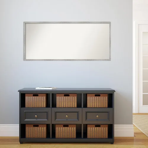 Miniatura 895 de Amanti Art Espejo de baño blanco para sobre el fregadero, 32 x 45 pulgadas, espejo de tocador rectangular blanco esbelto, marco de madera moderno