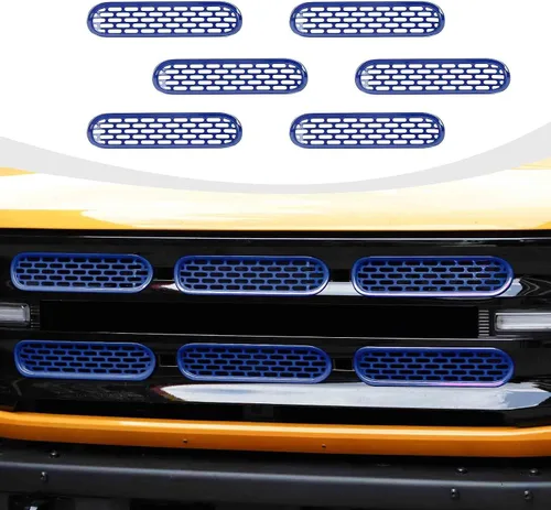 Miniatura 12 de RAZPOY Para insertos de parrilla de malla Bronco, 6 piezas de cubierta protectora de rejilla frontal con clip compatible con accesorios exteriores
