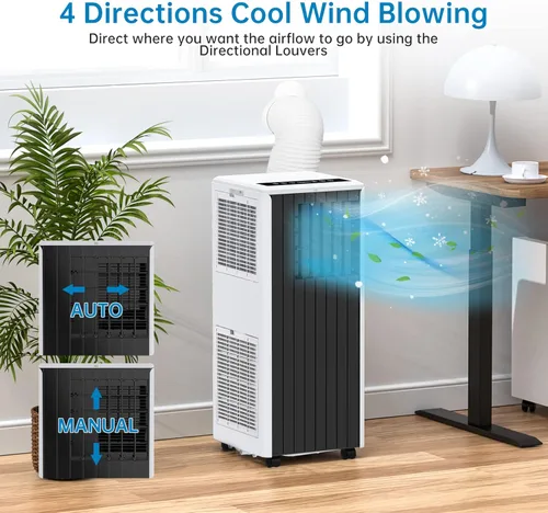 Miniatura 2 de Aire acondicionado portátil de 8000 BTU, acondicionador portátil 3 en 1 con control remoto para habitación, unidad de refrigeración compacta de CA