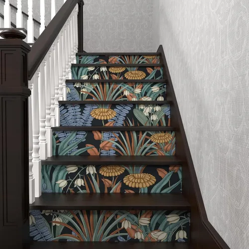 Miniatura 5 de Papel tapiz bohemio floral para despegar y pegar, papel de contacto con hojas tropicales, papel de pared de flores botánicas vintage, mural de pared