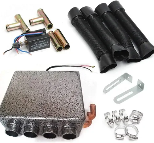 Miniatura 3 de Calentador universal de 12 V con 4 puertos para debajo del salpicadero, con interruptor de velocidad, gris, para automóvil, camión, barcos