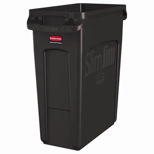 Miniatura 21 de Rubbermaid Commercial Products Slim Jim - Bote de basura con canales de ventilación, 23 galones, azul, para cocina, oficina, espacio de trabajo