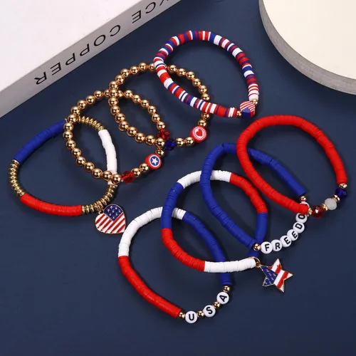 Miniatura 108 de Surfer Heishi - Pulseras apilables para mujer, apilables, de vinilo arcoíris, disco de arcilla, pulseras elásticas para la amistad, joyería bohemia