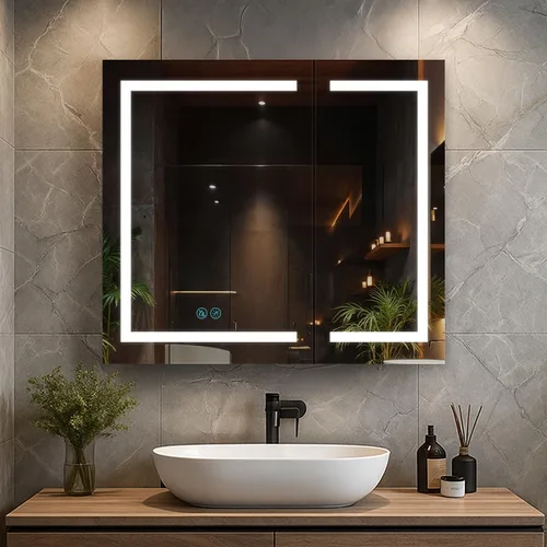 Miniatura 14 de Blossom Rigel - Botiquín de 20 x 26 pulgadas con espejo LED empotrado o superficie con luces, gabinete de baño con bisagra derecha, desempañador