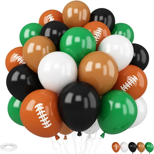 Miniatura 16 de Globos de baloncesto, 30 globos de látex impresos de 12 pulgadas, naranja, negro, plateado metálico y baloncesto para fiestas temáticas deportivas