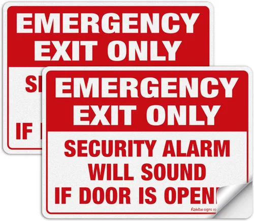 Miniatura 8 de Solo salida de emergencia: alarma de seguridad sonará si la puerta está abierta, paquete de 4, 10 x 7 pulgadas, aluminio libre de óxido, protección