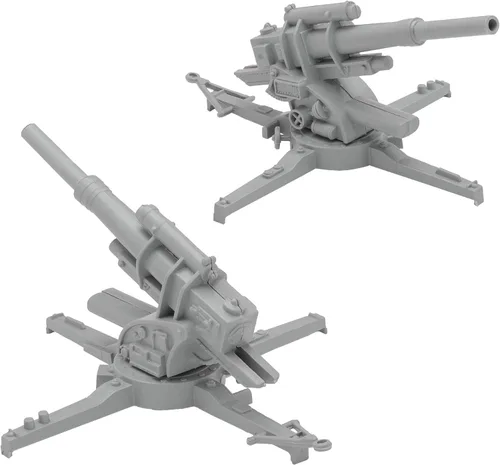 Miniatura 3 de BMC Classic WW2 Alemán 3.465 in Artillería - 2 piezas de plástico gris ejército hombres accesorios