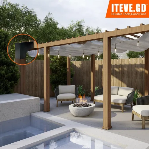 Miniatura 6 de Kits de soporte para pérgola DIY, soportes de esquina en forma de L de 2 vías para madera de 6 x 6 pulgadas (real: 5.5 x 5.5 pulgadas) para pérgola