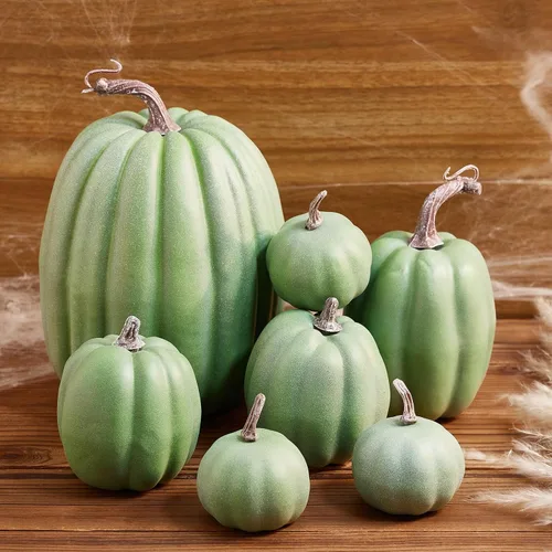woshilaocai 7 calabazas artificiales para decoración de cosecha de otoño, Acción de Gracias/Halloween, vacaciones, decoración de casa de campo para