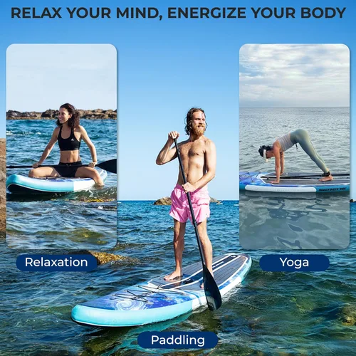 Miniatura 2 de SereneLife 10’6” Inflatable Stand Up Paddle Board with Premium SUP Accessories - 32” Wide Stable Design with Non-Slip EVA Deck Pad, for Youth and