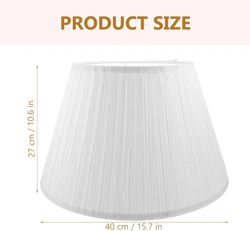 Miniatura 2 de Pantalla de lámpara de mesa, pantalla plisada blanca, tamaño mediano, de lino, para lámpara de mesa y de pie, repuesto de pantalla para el hogar