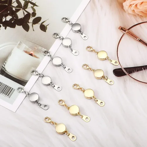 Miniatura 7 de 12 piezas de cierre magnético con bloqueo para joyería, cierre redondo para collar, cierres para pulsera, extensor de pulsera para fabricación