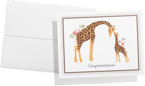 Miniatura 5 de Twigs Papel – Surtido de tarjetas de felicitación para baby shower en blanco con sobres, tarjetas de felicitación para niños y niñas, tarjetas