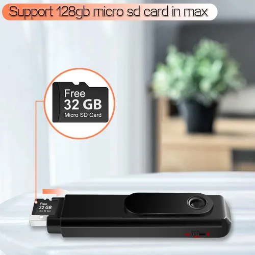 Miniatura 6 de 1080P HD Mini cámara de bolsillo grabadora de vídeo soporte Loop grabación de video, grabación de audio solamente, tarjeta de memoria de 32 GB