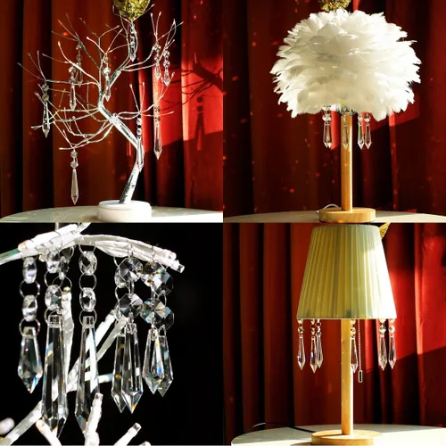 Miniatura 6 de 20pcs 1.496 in Candelabro Cristales Piezas de Repuesto Prismas Colgantes Colgantes Colgante Claro Carámbano Caída con Cuentas Octágonas de Vidrio
