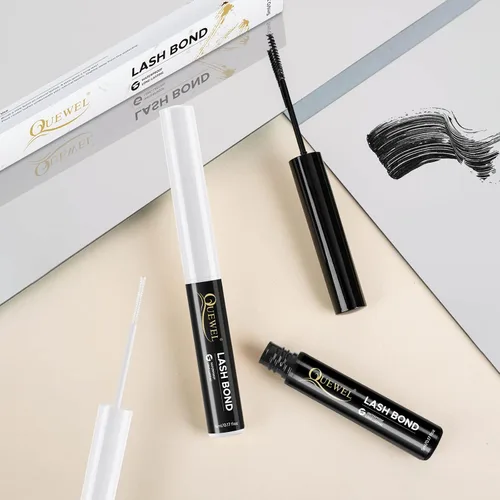 Miniatura 8 de QUEWEL Lash Bond - Pegamento de pestañas en racimo negro para extensiones de pestañas, rímel impermeable de larga duración