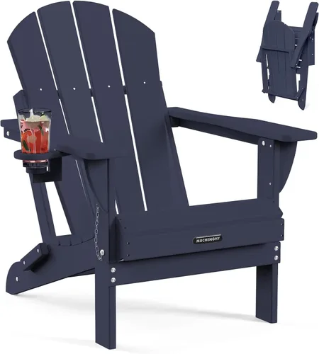 MUCHENGHY Sillas Adirondack plegables, sillas de patio, sillas de césped, silla para exteriores, silla Adirondack de plástico, hoguera, resistente a