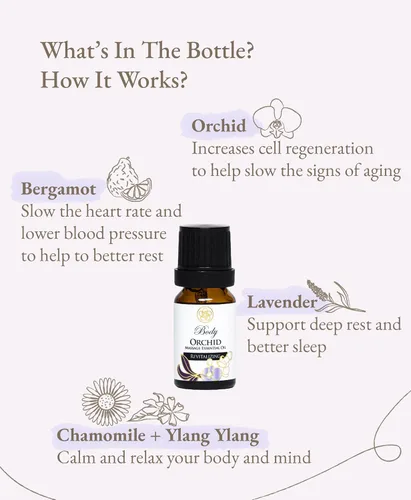 Miniatura 4 de Mezcla de aceites esenciales 100% orgánicos para masajes, cuidado del hogar, aromaterapia, ingredientes naturales - orquídea, lavanda, bergamota