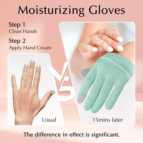 Miniatura 2 de Evridwear Guantes de algodón hidratantes con pantalla táctil para manos secas, para SPA, cuidado de manos con eccema, guantes hidratantes