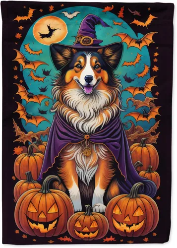 Miniatura 56 de Caroline's Treasures DAC1466GF - Bandera decorativa para jardín de Halloween de Affenpinscher Witchy para jardín, decoración para patio exterior