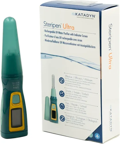 SteriPen Purificador de agua ultra UV, recargable por USB, pantalla OLED de alto contraste, trata hasta 8,000 litros, senderismo, camping, viajes y