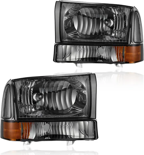 Miniatura 12 de AUTOSAVER88 Juego de focos delanteros compatibles con Ford F250 F350 F450 F550 Super Duty 1999-2004/2000-2004 Ford Excursion, carcasa cromada, lente
