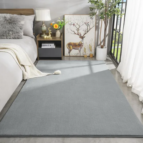 Miniatura 2 de Amearea Alfombras Modernas de Área para Dormitorio Sala de Estar, 4x6 Pies Gris Alfombra de Espuma Viscoelástica Engrosada, Alfombras Mullidas