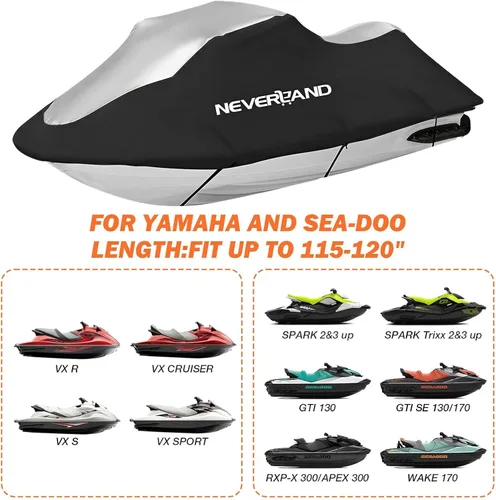 Miniatura 2 de Funda para moto acuática compatible con Yamaha Seadoo, funda para moto acuática remolcable de 2 3 plazas, resistente a los rayos UV, impermeable
