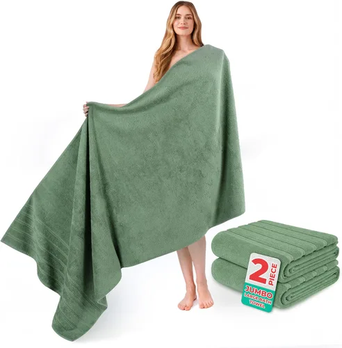 Miniatura 32 de American Soft Linen Toallas de baño jumbo grandes de 35 x 70 pulgadas, 600 GSM, 100% algodón, sábanas de baño turcas, toallas de baño de lujo