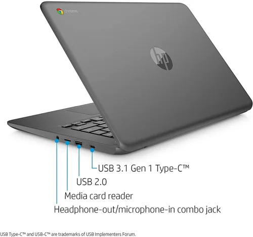 Miniatura 3 de HP Laptop Chromebook de 14 pulgadas con giro de 180 grados, procesador AMD A4-9120 de doble núcleo, SDRAM de 4 GB, almacenamiento eMMC de 32 GB