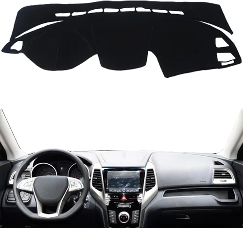 Tapete de cubierta para tablero de salpicadero compatible con SsangYong Tivoli 2015-2019 con volante a la izquierda