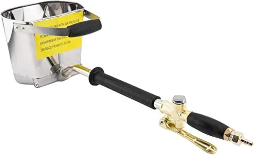 Miniatura 10 de YOUHO Pulverizador de estuco de pared de yeso pulverizador de cemento mortero pistola tolva herramienta, con kit de conexión de compresor 4 Jet