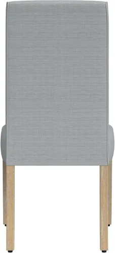 Miniatura 163 de Homepop Silla de comedor con detalles festoneados, sillas de comedor Parsons tapizadas, muebles decorativos para el hogar, tejido gris claro