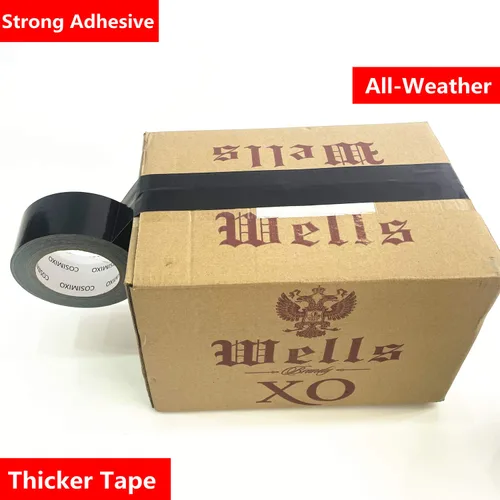 Miniatura 2 de COSIMIXO Paquete de 5 Cintas Adhesivas de Conducto Negras de Uso Pesado, 2 pulgadas x 30 yardas, fuerte, flexible, sin residuos, para todo clima