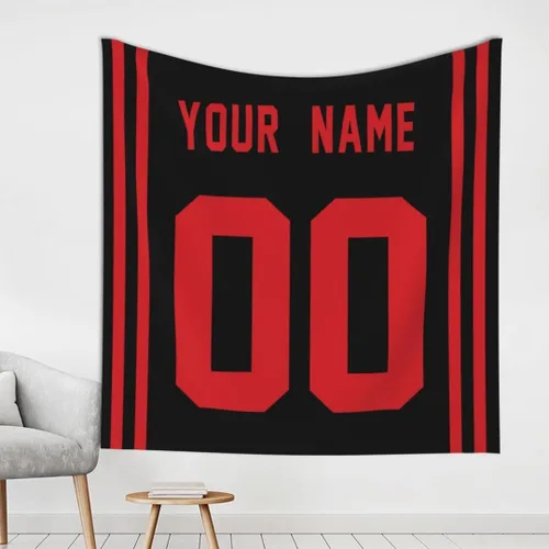 Miniatura 13 de Tapiz personalizado de fútbol americano personalizado con cualquier nombre, tapiz de 59 x 59 pulgadas, para colgar en la pared, gimnasio, deportes