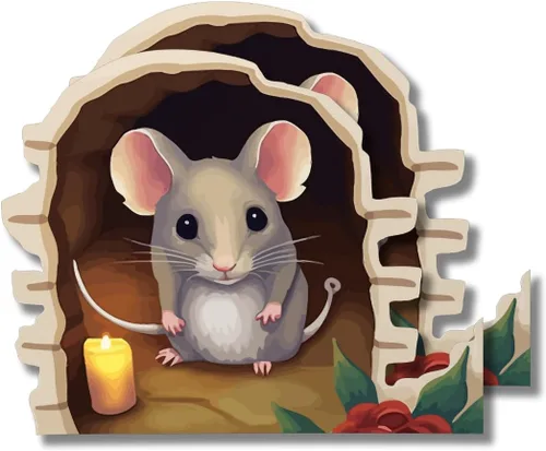 Adhesivo de pared con ratón en el agujero - Paquete de 2, vinilo decorativo con agujero de ratón, arte divertido, decoración del hogar, vinilo para