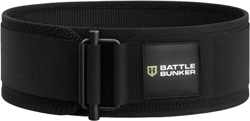 Battle Bunker Cinturón híbrido – Cinturón de levantamiento de pesas autoblocante para un máximo apoyo y estabilidad – Cinturones de gimnasio para