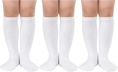 American Trends Calcetines deportivos para niños, calcetines de fútbol a rayas hasta la rodilla, calcetines de fútbol de béisbol y sóftbol para