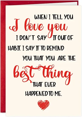 Tarjeta de San Valentín con texto en inglés "When I Tell You I Love You", regalo de aniversario, boda, cumpleaños para esposa, marido, novia, novio,