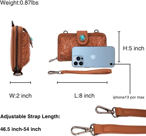 Miniatura 6 de Bolso de mano para mujer, bolso grande con asa superior, bolso de hombro con bolsas cruzadas pequeñas, carteras vintage occidentales en relieve