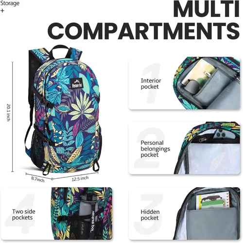 Miniatura 3 de Venture Pal Mochila de senderismo ligera plegable de 40L para viaje y camping