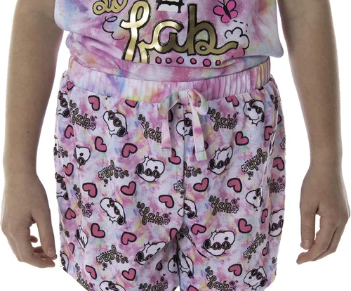 Miniatura 3 de INTIMO Peanuts - Pijama de Snoopy para niña So Fab Tie Dye Camisa y pantalones cortos de 2 piezas, Tie-Dye