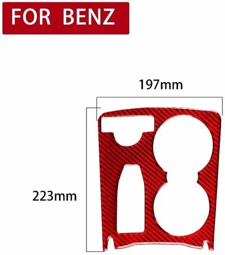 Miniatura 2 de Reposabrazos de consola central de fibra de carbono rojo para Mercedes-Benz Clase C W204 C180 C200 C250 Coupe Sport C300 C63 AMG 2007-2014