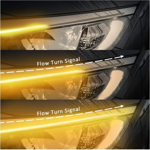 Miniatura 7 de Tira de luz LED flexible, 2 unids 23.6 in ultra delgado coche tubo suave tira LED DRL luz corriente diurna lámpara de giro