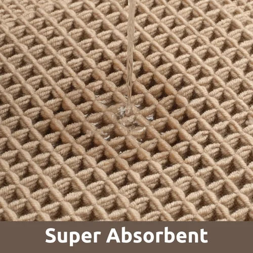 Miniatura 5 de AMOAMI Tapete de baño absorbente, diseño de punto gofre, antideslizante, lavable a máquina, con borlas, ultrasuave, bohemio, para piso, 2 x 4 pies